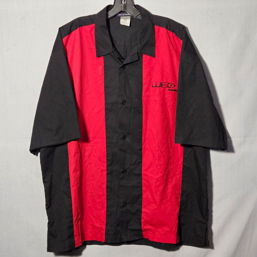 Disney WED Bowling Shirt Imagineer Staff Exclusive Button Up Mens XL Black Red